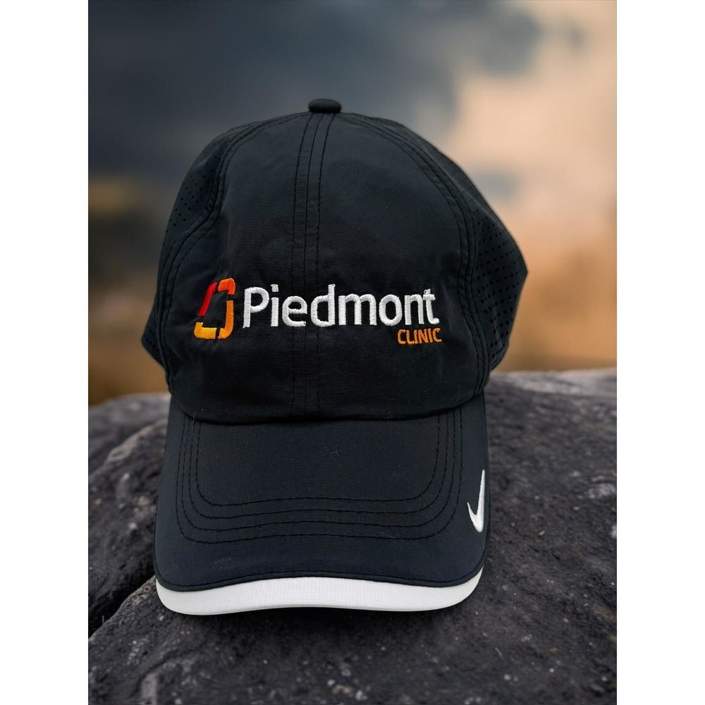 Nike Piedmont Clinic Perforated Performance Strapback Hat Black OSFA